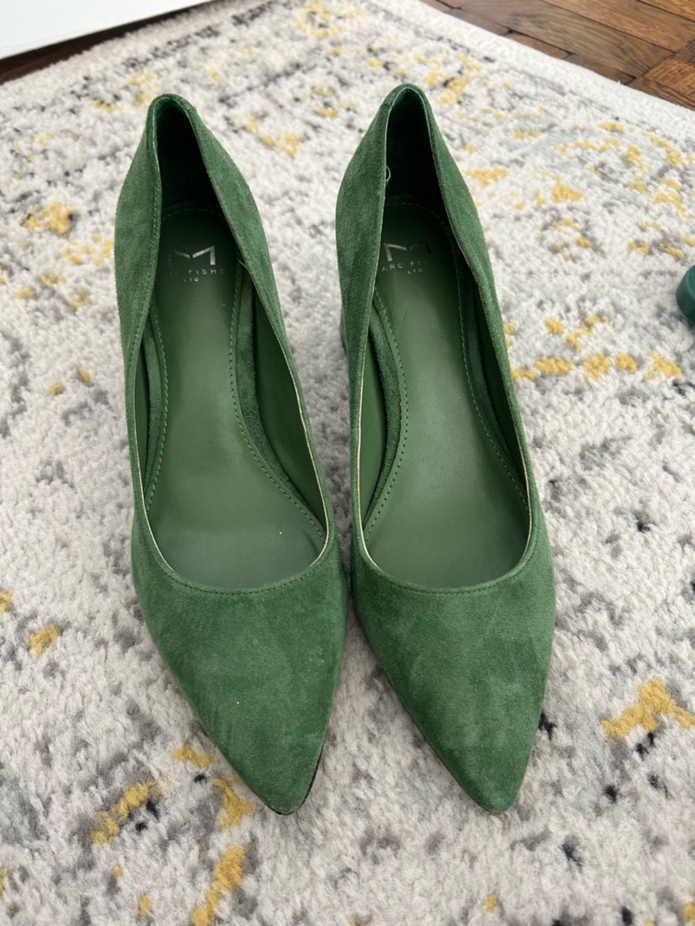 Marc Fisher Deep Green Suede Pointed-Toe Pumps